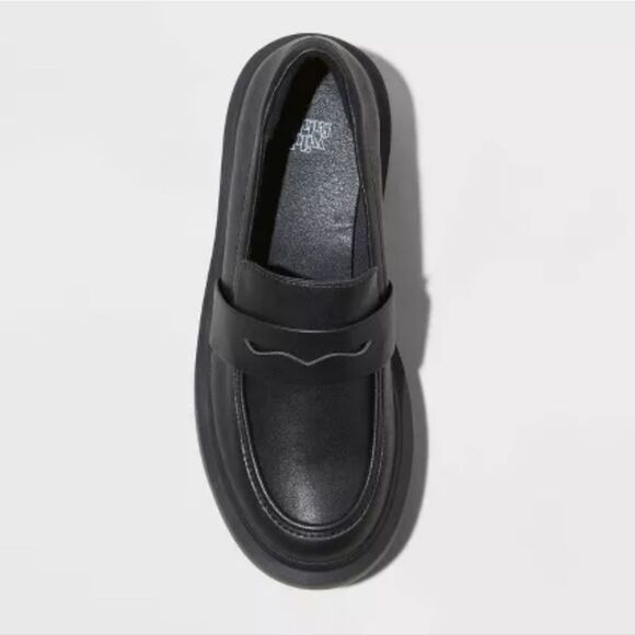 New Wild Fable Lacey Loafer Flats black lug chunky sole platform penny NWT 8.5 - Picture 3 of 6